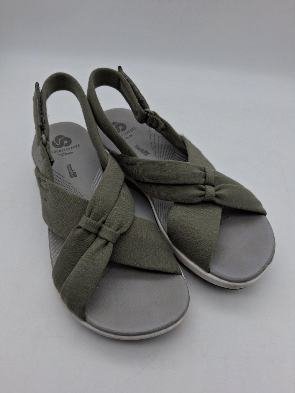 Clarks Cloudsteppers Arla Belle Sandals Sage Green Adjustable Comfort Women 6.5M